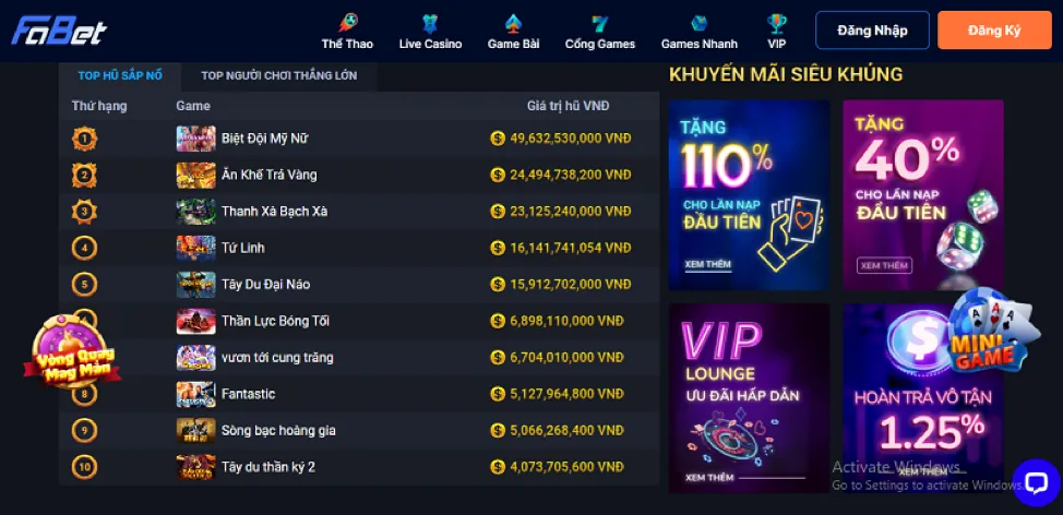 Đặc quyền VIP cho thành viên New889